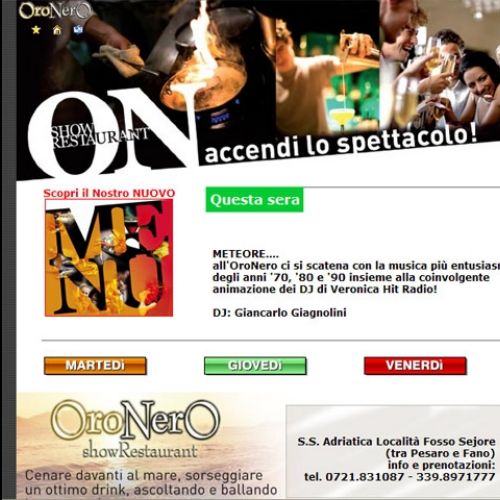 Oronero show restaurant